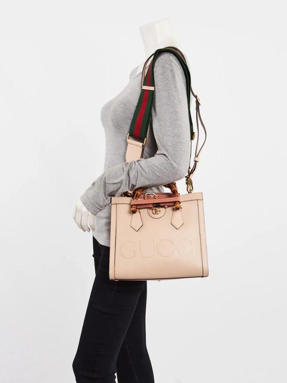 Gucci Beige Smooth Leather Small Diana Tote Bag